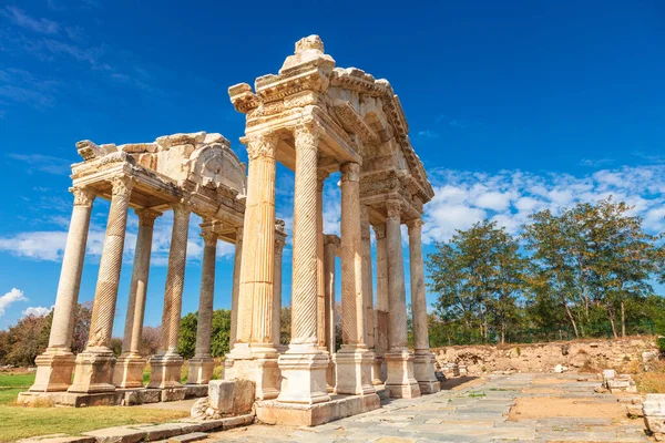 Tetrapylon Monumentala Porten Arkeologisk Plats Helenistic Staden Aphrodisias Västra Anatolien — Stockfoto