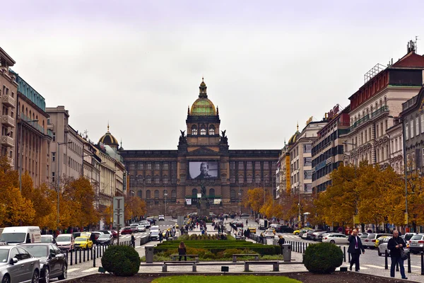 プラハの聖ヴァーツラフ広場. — ストック写真