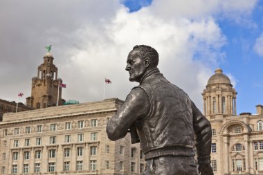 'Captain Johnny. F. Walker' Statue at Liverpool waterfront. clipart