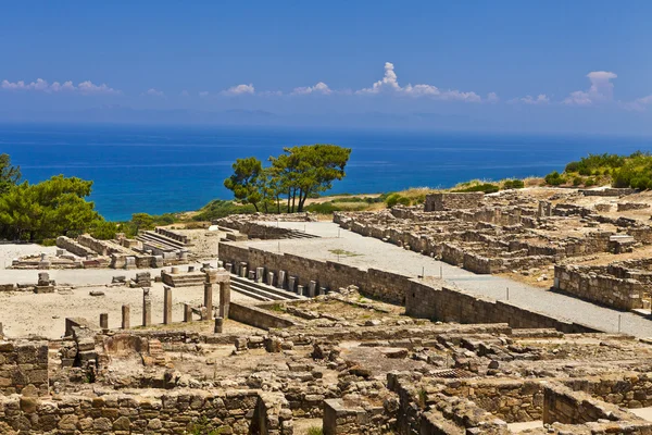 Starobylé město kameiros na ostrově Rhodos. — Stock fotografie