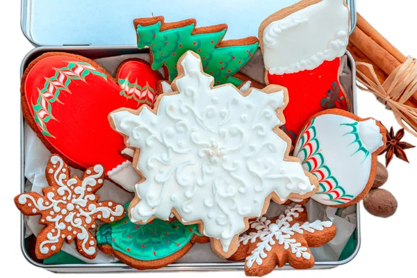Iced Christmas ginger bread. — Stock Photo, Image