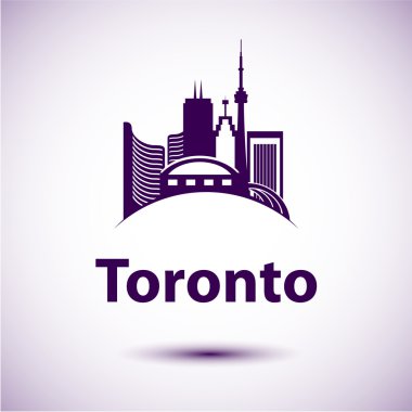 Vektör şehir manzarası ile yerlerinden Toronto Ontario Kanada. 