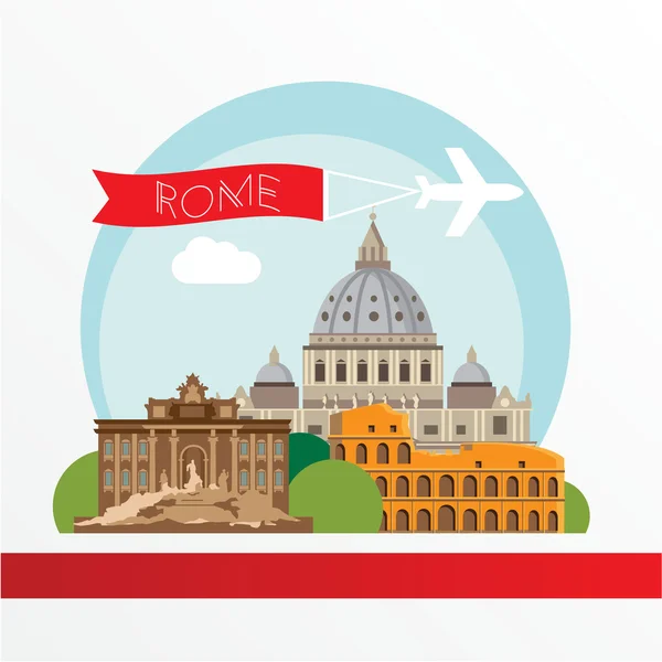 Římské Koloseum a svatého Petra bazilika — Stockový vektor