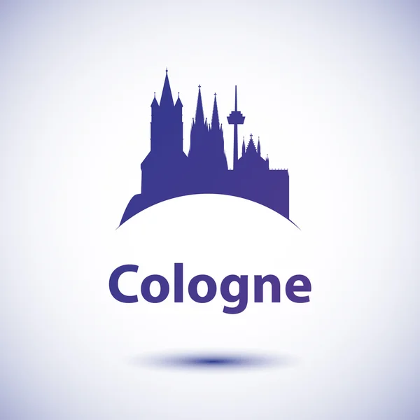 Vector silhouette of the symbol of Cologne Germany — Stock Vector