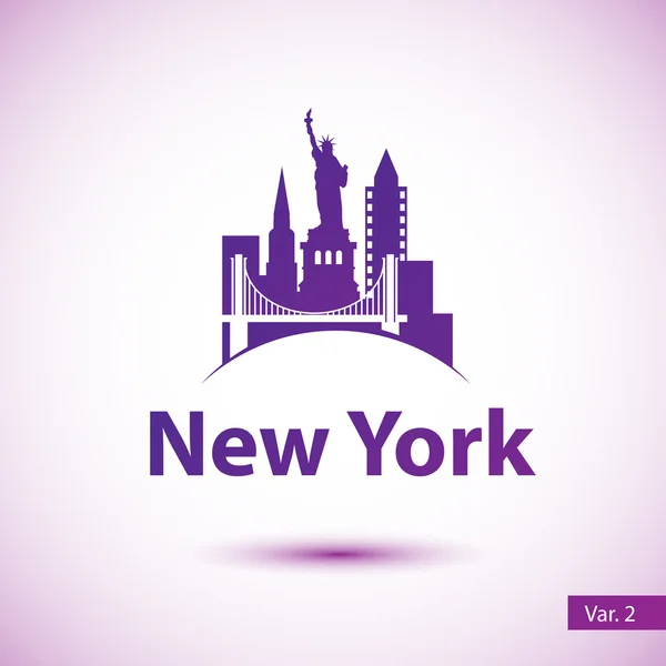 Bir New York siluet vektör — Stok Vektör