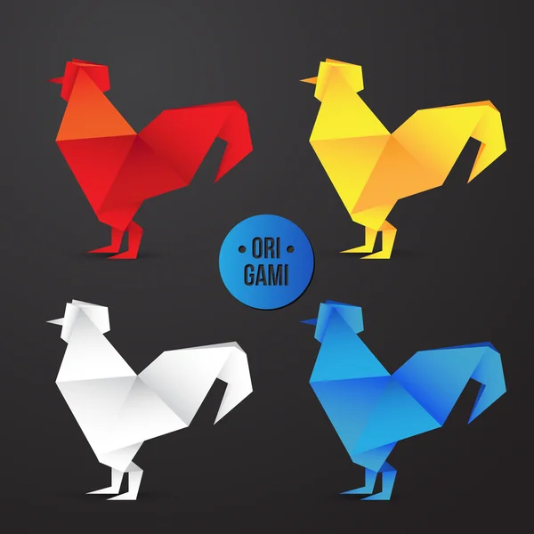 Kağıt origami horoz simgeler