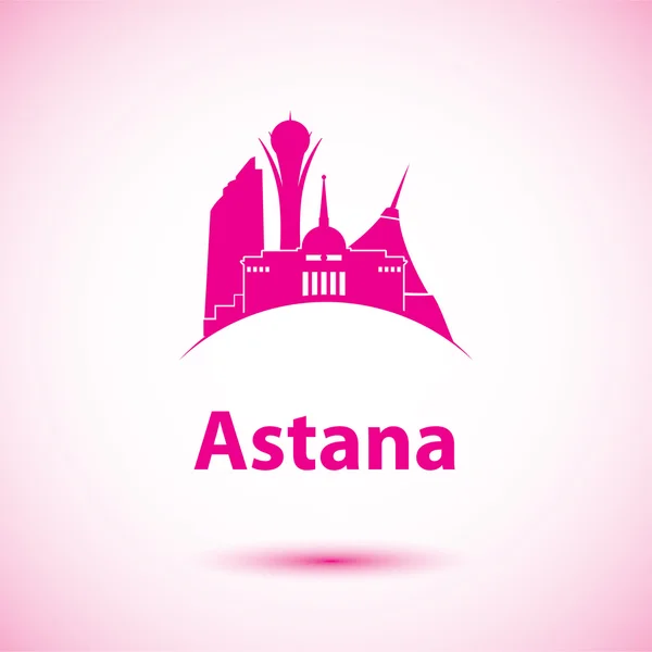Silueta de Astana, Kazajstán — Vector de stock