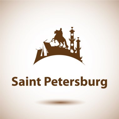 Saint Petersburg, Rusya'nın siluet vektör.