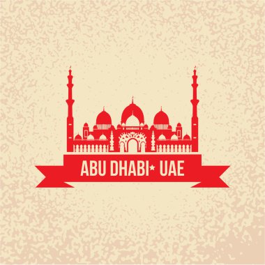 Sheikh Zayed Camisi. Abu Dabhi, Birleşik Arap Emirlikleri landmark vektör
