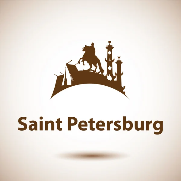 Saint Petersburg, Rusya'nın siluet vektör.