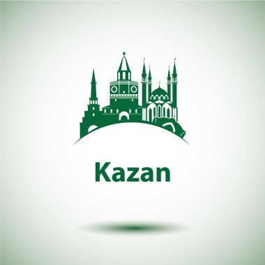 Kazan detaylı siluet. Trendy vektör çizim, düz stil. Cumhuriyeti, Tataristan, Rusya Federasyonu