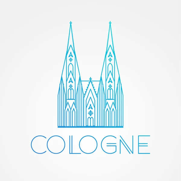 World famous Cologne cathedral. — Stock Vector