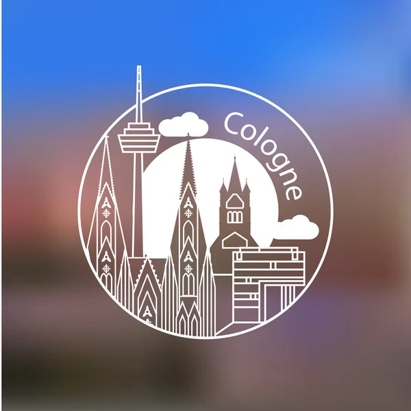 Köln doğrusal logosunu görmeniz gerekir. Almanya — Stok Vektör