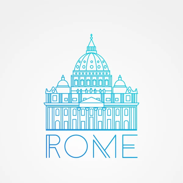 サン ・ ピエトロ大聖堂、ローマ、イタリア. — ストックベクタ