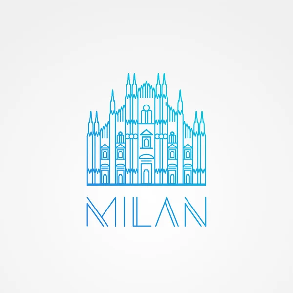 Världen berömda katedralen i Milano. — Stock vektor