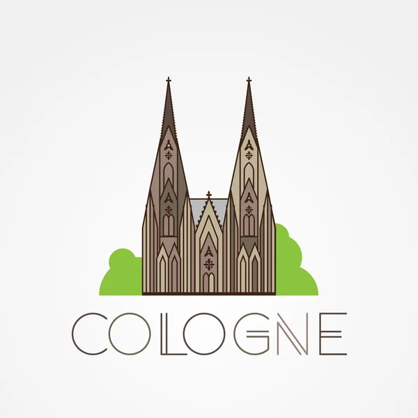 World famous Cologne cathedral. — Stock Vector