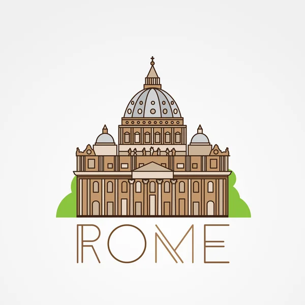 Katedra Świętego Piotra, Rzym, Włochy. — Wektor stockowy