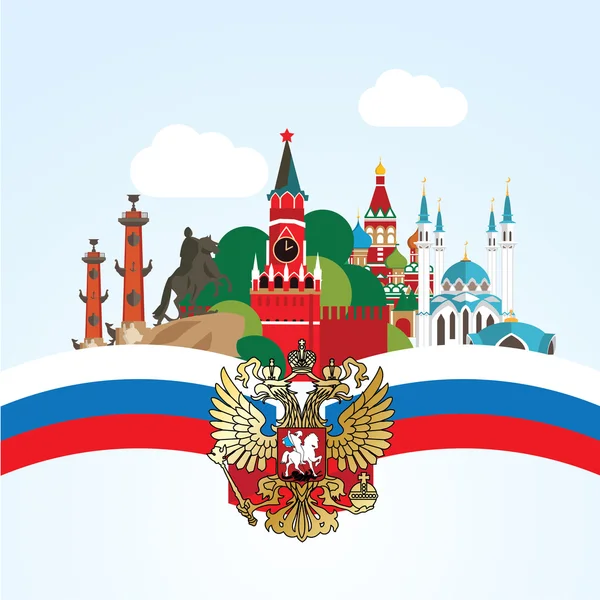 Rusya Landmark. Seyahat infographics için ayarla. — Stok Vektör
