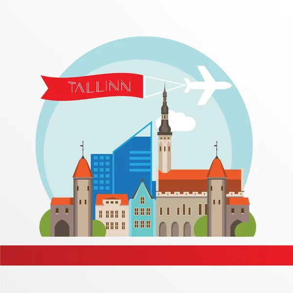 Tallin Estonia detailed silhouette. — Stock Vector