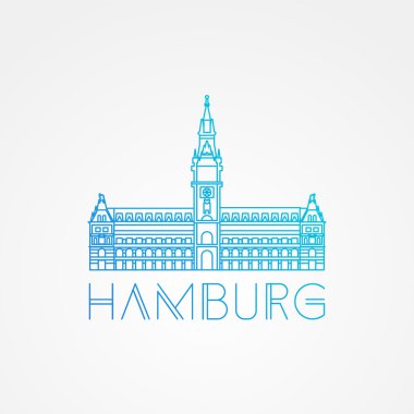 Alman vektör bir satırı minimalist simgesi. Hamburg City Hall, Almanya.