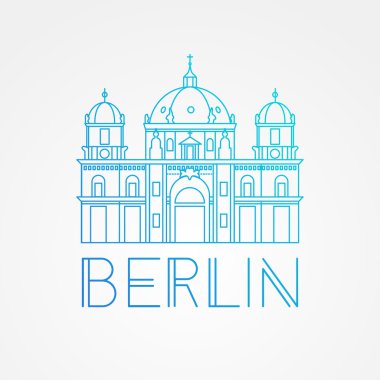Alman vektör bir satırı minimalist simgesi. Berlin Cathedral, Almanya.