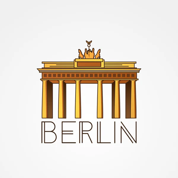 Vector Linear icon of German. Brandenburg Gate in Berlin , Germany. — Stock Vector