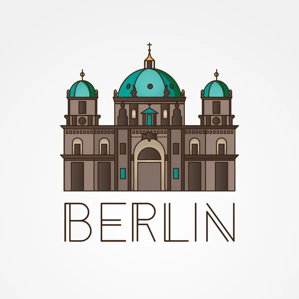 德国柏林的柏林大教堂。教堂的形成可追溯到1451年. — 图库矢量图片