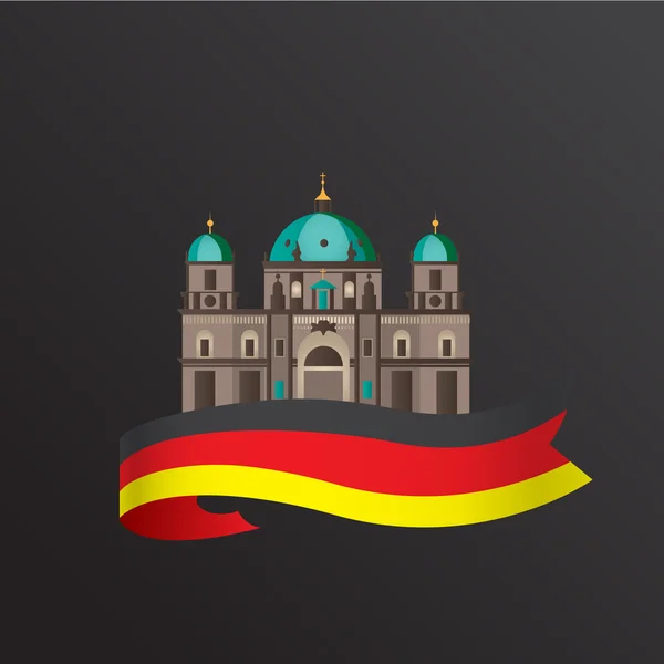 Vector flat icon of German. Berlin Cathedral, Germany. — Stock Vector