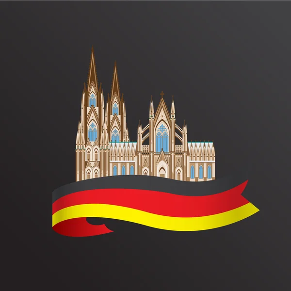 World famous Cologne cathedral. Greatest Landmarks of europe.. Linear vector icon for Koln Germany. — Stock Vector