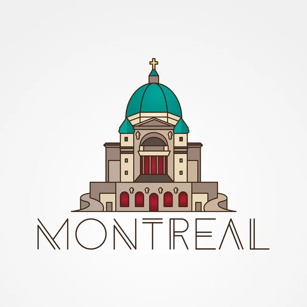 Oratoire Saint Joseph à Montréal au Canada. Icône linéaire moderne. Concept d’une seule ligne. — Image vectorielle