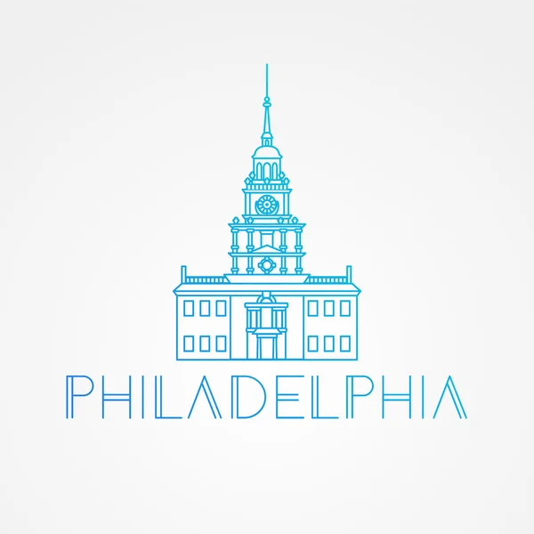Bağımsızlık Binası Philadelphia, ABD sembolü. — Stok Vektör
