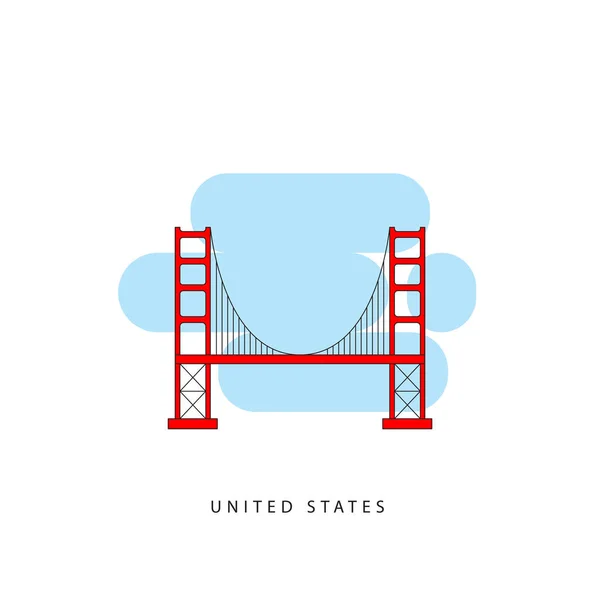 San Francisco Vereinigte Staaten detaillierte Silhouette. — Stockvektor