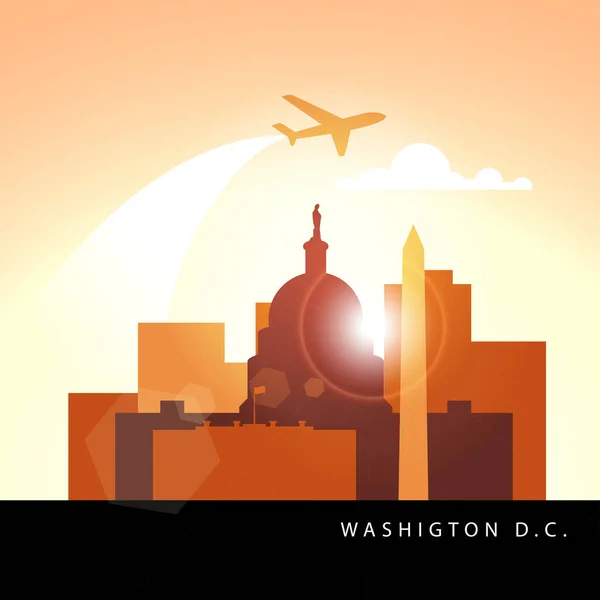 Washington DC Yhdysvallat yksityiskohtainen siluetti. — vektorikuva