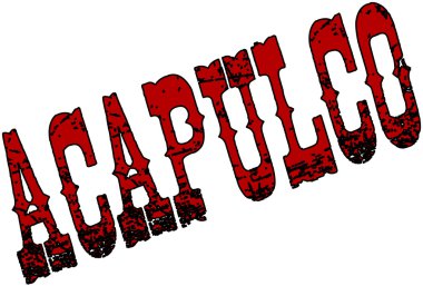 Acapulco metin işaret illüstrasyon