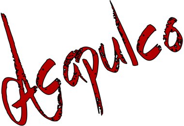 Acapulco metin işaret illüstrasyon