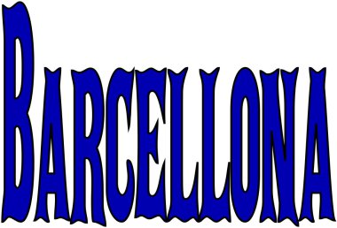 Barcellona metin illustation