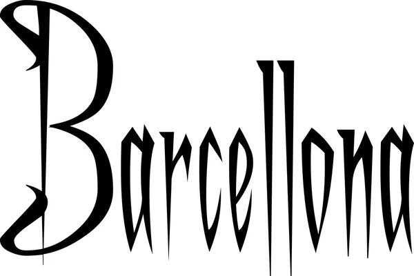 Barcellona tekst illustation — Stockvector