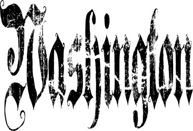 Washngton metin işaret yazılı İngilizce