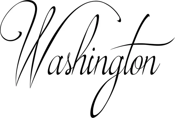 Firma di testo Washngton scritta in inglese — Vettoriale Stock