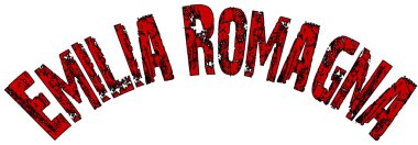 Emilia Romagna metin işaret illüstrasyon yazılı İtalyanca