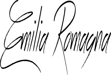 Emilia Romagna metin işaret illüstrasyon yazılı İtalyanca