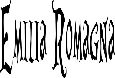 Emilia Romagna metin işaret illüstrasyon yazılı İtalyanca