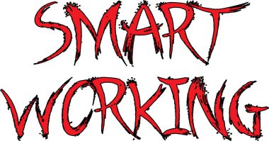 Beyaz arkaplanda Akıllı Çalışma metni çizimi