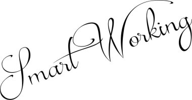 Beyaz arkaplanda Akıllı Çalışma metni çizimi