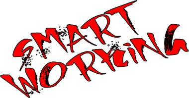 Beyaz arkaplanda Akıllı Çalışma metni çizimi