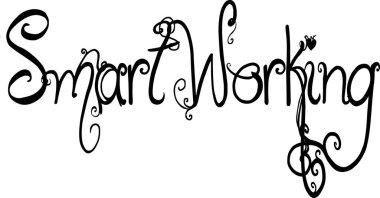 Beyaz arkaplanda Akıllı Çalışma metni çizimi