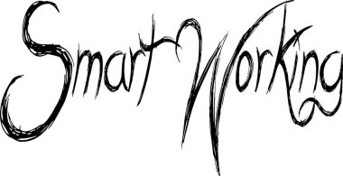 Beyaz arkaplanda Akıllı Çalışma metni çizimi