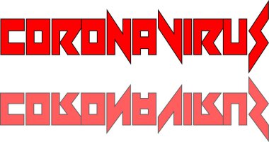 Beyaz arkaplanda Coronavirus Metin imzası çizimi