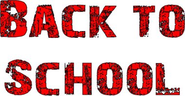 Beyaz Arkaplan 'da okula dönüş işareti çizelgesi