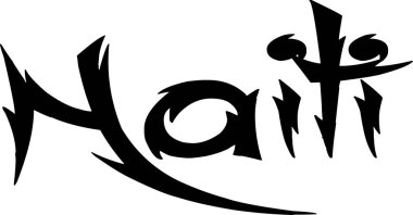 beyaz arkaplanda haiti metin işareti illüstrasyonu